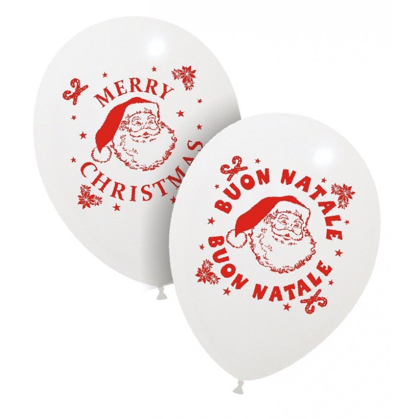 Palloncini Decorati 12" Babbo Buon Natale